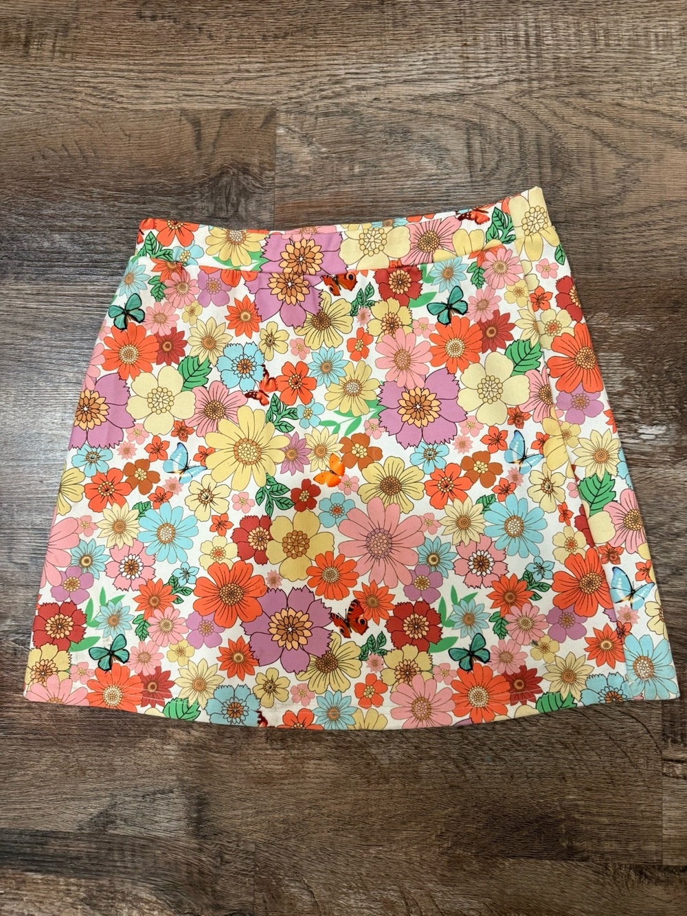 SHEIN Floral Mini Skirt in Pink, Orange, Yellow, Green, Blue